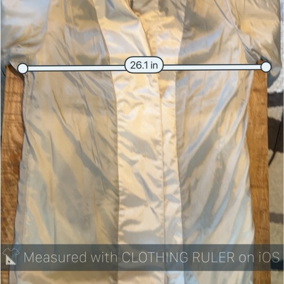 Vintage British Mist Trench Coat Shimmering Champagne Rain Size 12 Petite - Picture 14 of 16